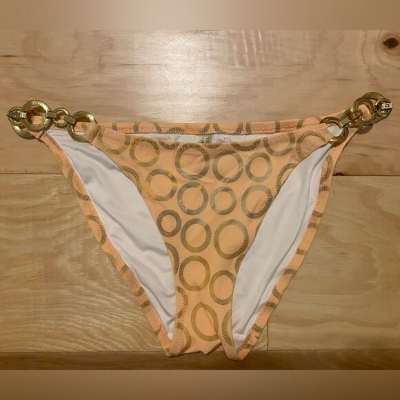 Victoria's Secret Peach Gold Chain Bikini Bottom Small - Picture 1 of 7